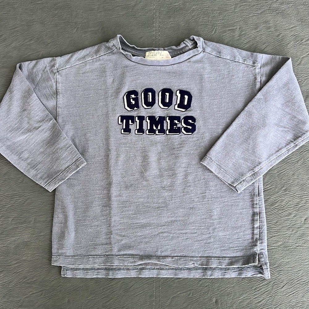 Zara Boys “Good Times” T-shirt - blue with navy - size 5​